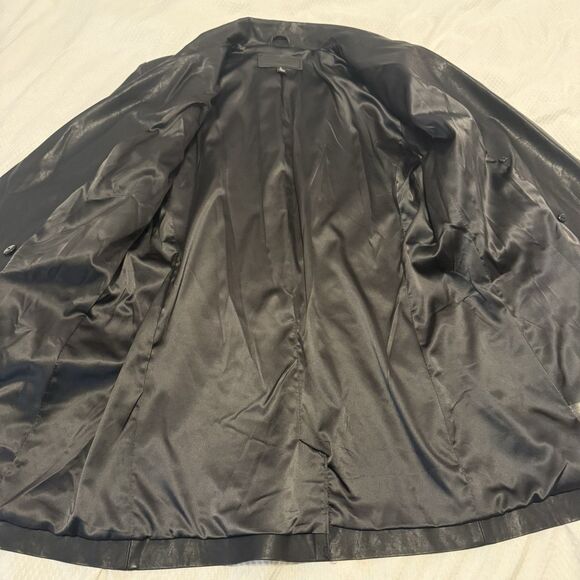 BLANKNYC Black Faux Vegan Leather Double Breasted Blazer Women’s Size Large L - Picture 8 of 11